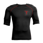 Outer Compression Shirt // Midnight Black + Red Accents (M)