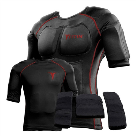 Titin Force 16 lb Shirt System // Midnight Black + Red Accents (S)
