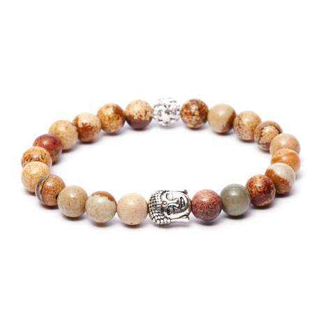 Buddha Bracelet // African Stone // Brown