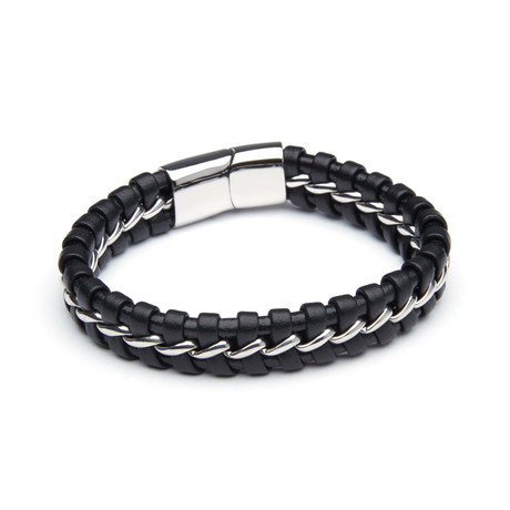 Leather + Stainless Steel Bracelet