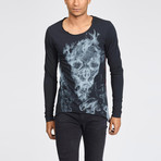Skull Ghost Long Sleeve Tee // Black (XS)