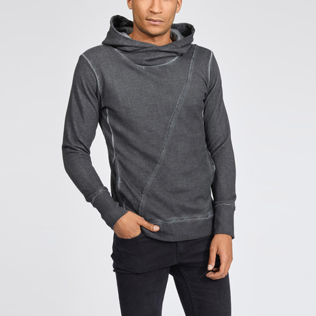 Diagonal Pullover Hoodie // Anthracite (S)