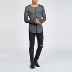 Arel Button-Up Long Sleeve Tee // Anthracite (M)