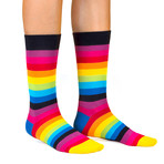 Mid-Calf Sock // Rainbow // Pack of 3 (Size: 6-9)