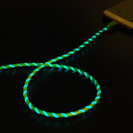 Glowing Charge Cable V2 // Green (Micro USB)