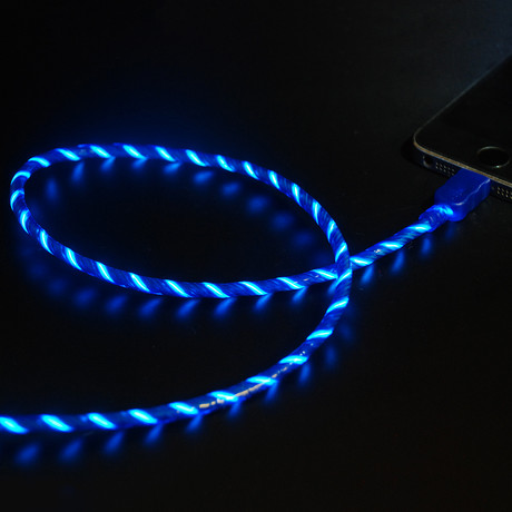 Glowing Charge Cable V2 // Blue (Micro USB)