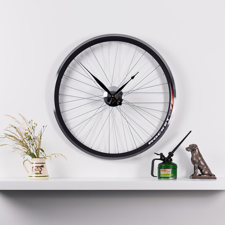 Racing Bike Wheel Clock // 22.5" (Black Hands)