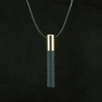 Lockstone One Pendant + Black Stone // Brass