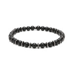 Record Vinyl Sequence Bracelet // Black Onyx + Gunmetal (Small)