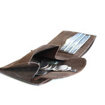 Classic Slim Fold Wallet + Coin Pocket (Brown)