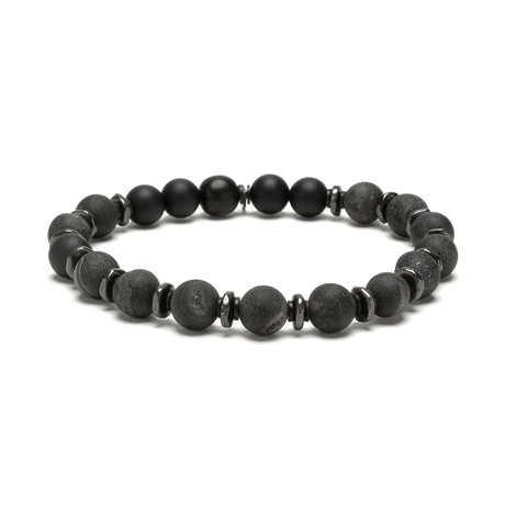 Gunmetal Sequence Bracelet // Druzy Crystal (Small)