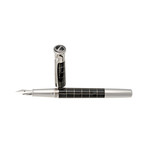 Davidoff Velero Lacquer Guilloche Fountain Pen // Black + Silver