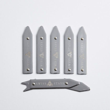 Stainless Steel Collar Stay + Tin Case