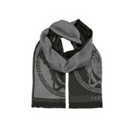 Printed Medusa Scarf // Black + Grey