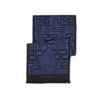 Patterned Medusa Scarf // Blue + Black