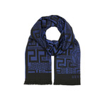 Patterned Medusa Scarf // Blue + Black