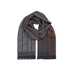 Versace // Classic Medusa Scarf // Beige + Black