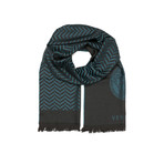 Medusa Print Scarf // Teal + Black