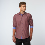 Long Sleeve Square Jacquard Button-Up // Brown (M)