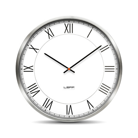 One45 Wall Clock // Stainless Steel (Roman)