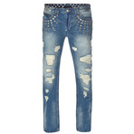 David Distressed Straight Leg Jean // Blue (36WX32L)