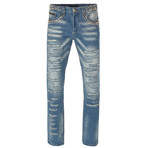 Marty Distressed Straight Leg Jean // Blue (32WX32L)