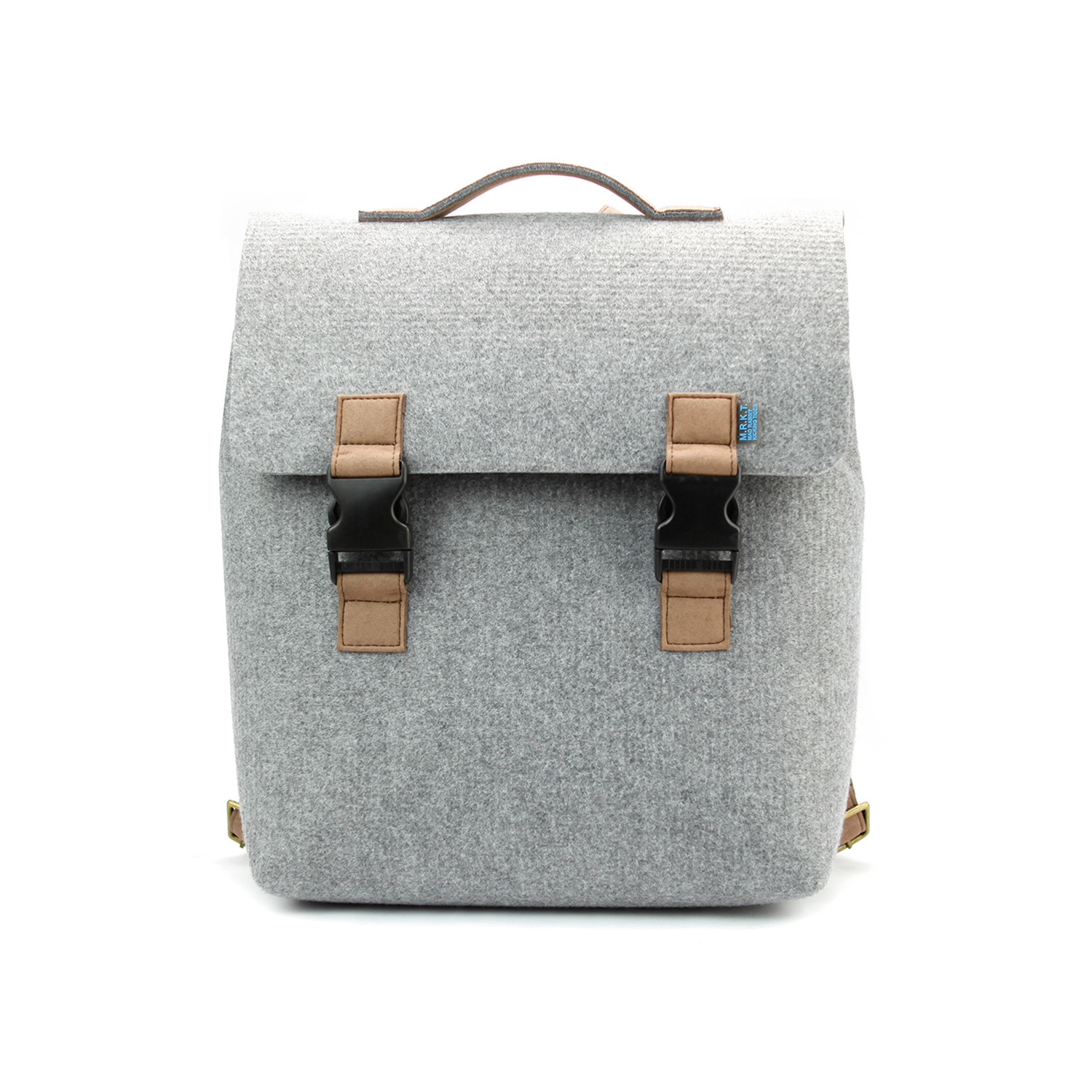 grey felt backpack