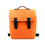 Carter Backpack // Felt + Leather (Black)