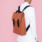 Carter Backpack // Felt + Leather (Black)