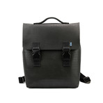 Carter Backpack // Felt + Leather (Black)