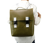 Carter Backpack // Felt + Leather (Black)