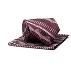 Tie + Hankie // Deep Plum Paisley Stripe