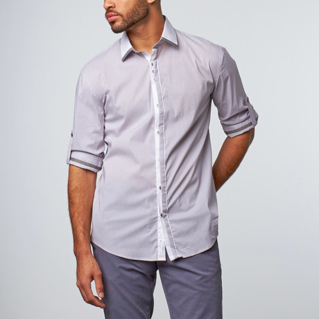 Isaac b. // Pinstripe Button-Up Shirt // Grey (S)