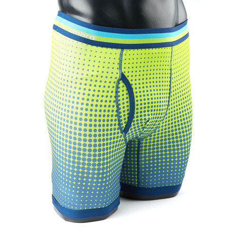 Gradient Dot Print Performance Boxer Brief // Green + Blue (Small)