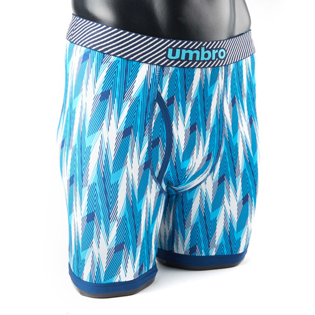 Abstract Fingerprint Print Performance Boxer Brief // Turquoise (Small)