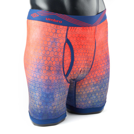 Smoke Screen Print Performance Boxer Brief // Red + Blue (Small)