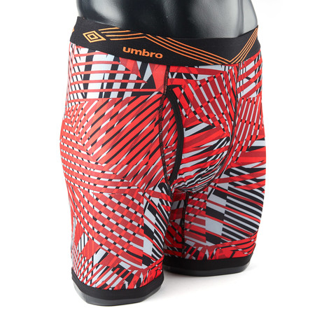 Illusion Print Performance Boxer Brief // Red + Grey (Small)