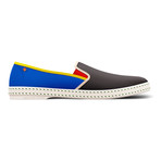 Rivieras // Pavilion Zulu Slip-On // Blue + Charcoal + Yellow + Red (Euro: 45)