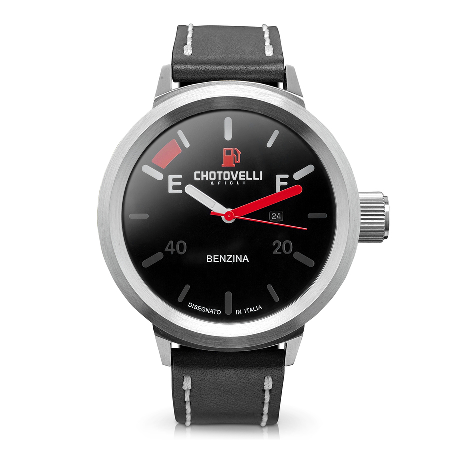 Chotovelli Orologio Automatico Subacqueo Italiano – 50mm Cassa Acciaio, Cinturino Pelle Nera E Vetro Zaffiro, Movimento Miyota, Modello 7911 - 4