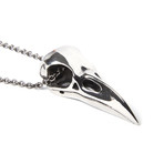 Large Raven Skull Necklace // Stainless Steel (18" Chain)