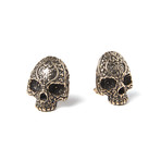 Day Of The Dead Sugar Skull Cufflinks // Bronze