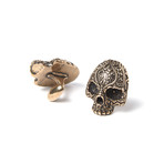 Day Of The Dead Sugar Skull Cufflinks // Bronze