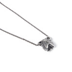 Rib Cage Necklace // Silver Plated White Bronze (18" Chain)