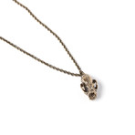 Wildcat Skull Necklace // Bronze (18" Chain)