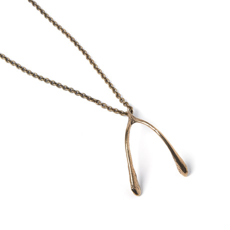 Wishbone Necklace // Bronze (18" Chain)