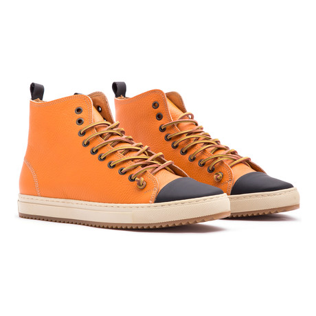 Sorrento High-Top Sneaker // Orange + Beige Sole (Euro: 40)
