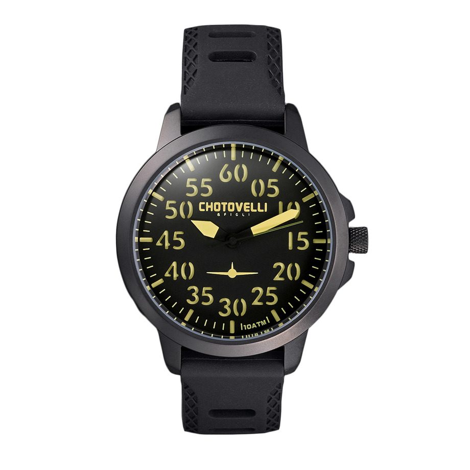 chotovelli Grande Pilota, Orologio da polso Cronografo, Impermeabile, cinturino in pelle 7412