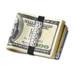 Sterling Silver Classic Band + Scale Design Money Band