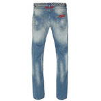 Marty Distressed Straight Leg Jean // Blue (32WX32L)