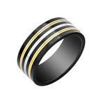 Black + Yellow Plated Ring (Size 8)